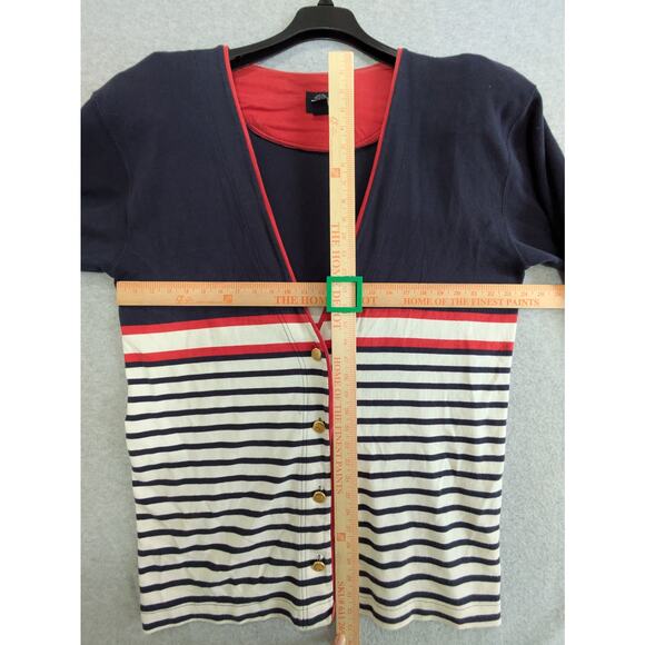 Dockers Cardigan Men’s 1X Black Vintage Golf Sweater with Blue Stripe V Neck - Picture 8 of 15